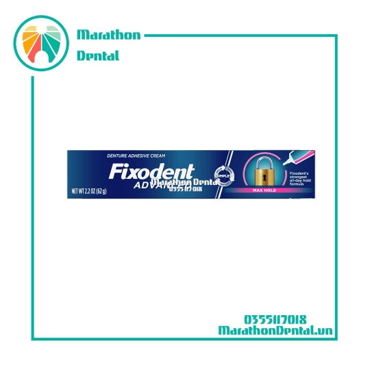 Fixodent Advanced Max Hold Denture Adhesive Cream 62g