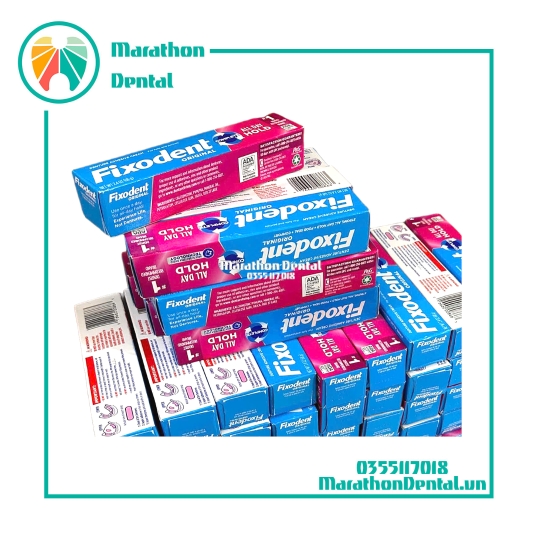 Keo dán hàm răng giả  Fixodent All Day Hold Denture Adhesive Cream Original 68g